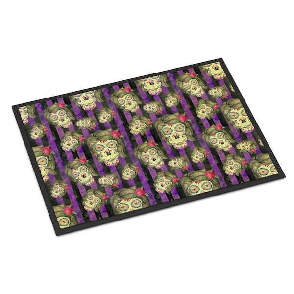 Carolines Treasures Watecolor Day of the Dead Halloween Indoor or Outdoor Mat, 18 x 27 in. BB7519MAT - main